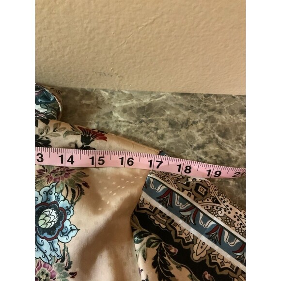 Chicos Women’s 2 US L Floral Scroll Print Hidden Button Long Sleeve Tunic Top - Picture 8 of 14